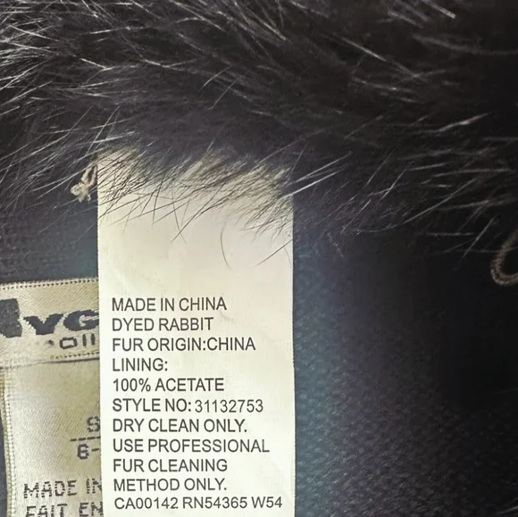 NWT Vintage NYgard Collection Black Cardigan Small Genuine Rabbit Fur Collar - Picture 6 of 14